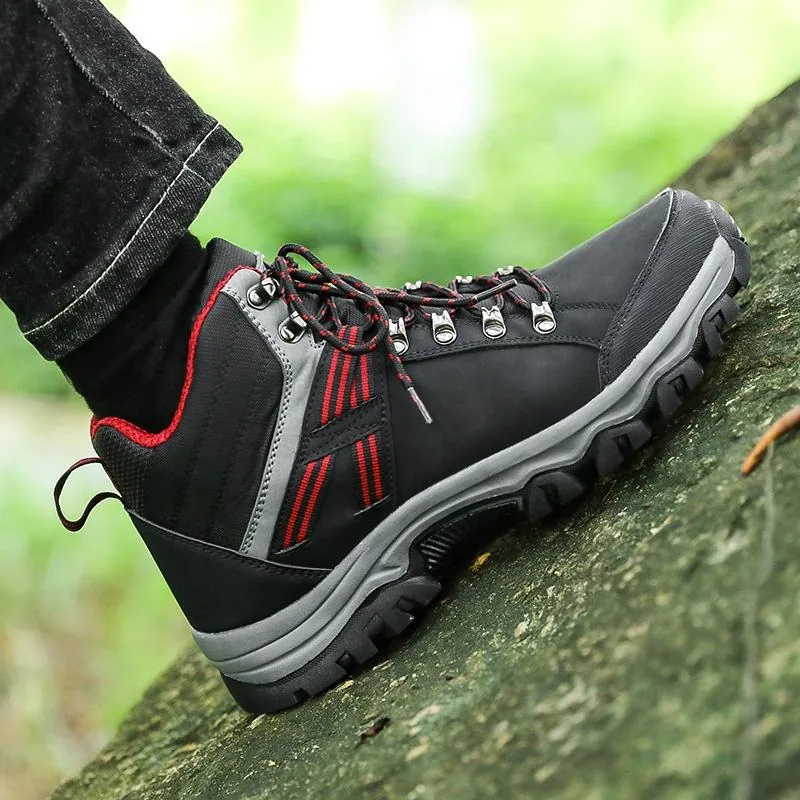 High Top Wear-Resistant Hiking Boots — Black view 5