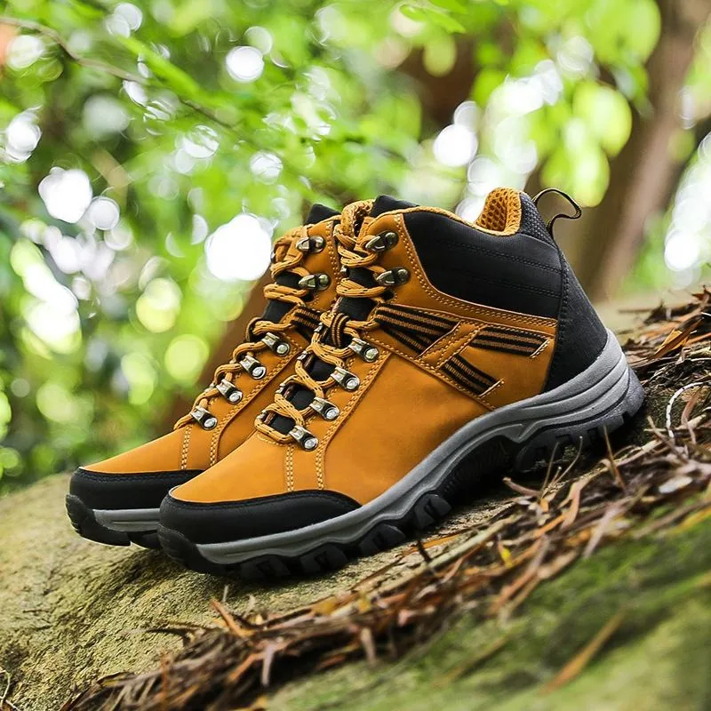 High Top Wear-Resistant Hiking Boots — Black view 6