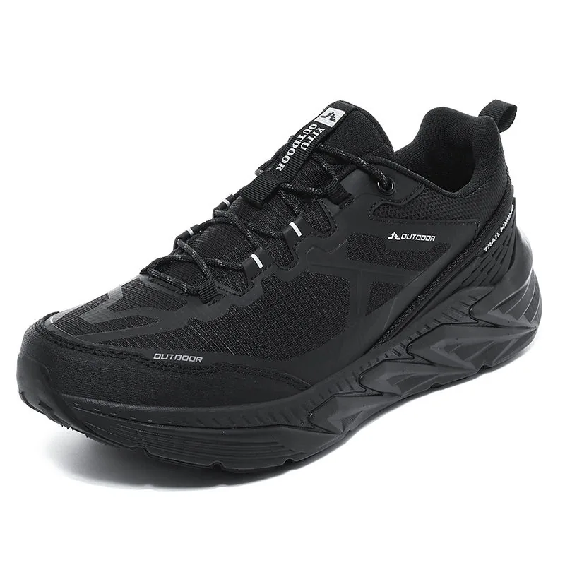Plus-Size Couple Lightweight Hiking Shoes — Black — Tactical Footwear