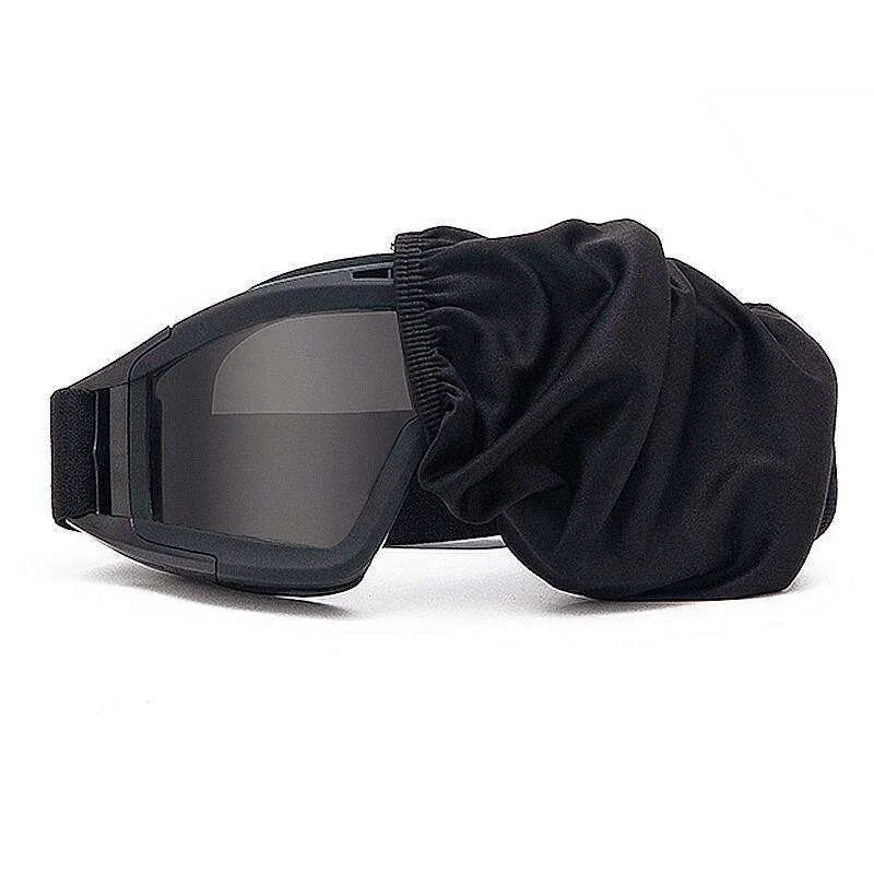 PC Tactical Windproof Glasses 3 Lenses — Black view 4