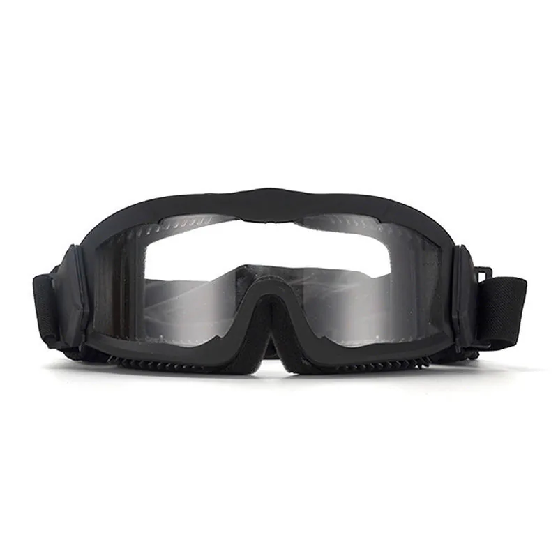 Shatterproof Tactical Goggles 3 Lenses — Black view 3