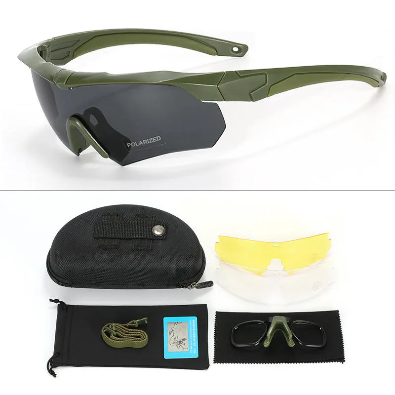 Explosion-Proof Goggles 3 Lenses — Black — Tactical Gloves & Protection