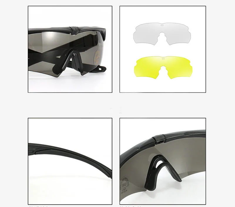 Stock Safety Tactical Glasses — Black view 4