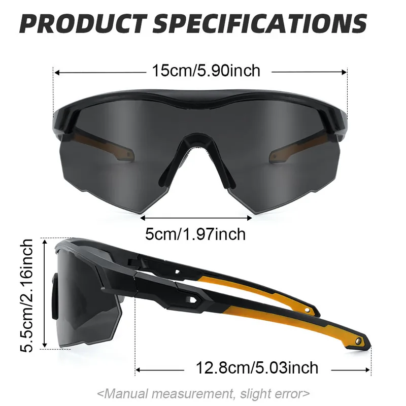 ANSI Z87.1 Sports Safety Glasses — Black view 4