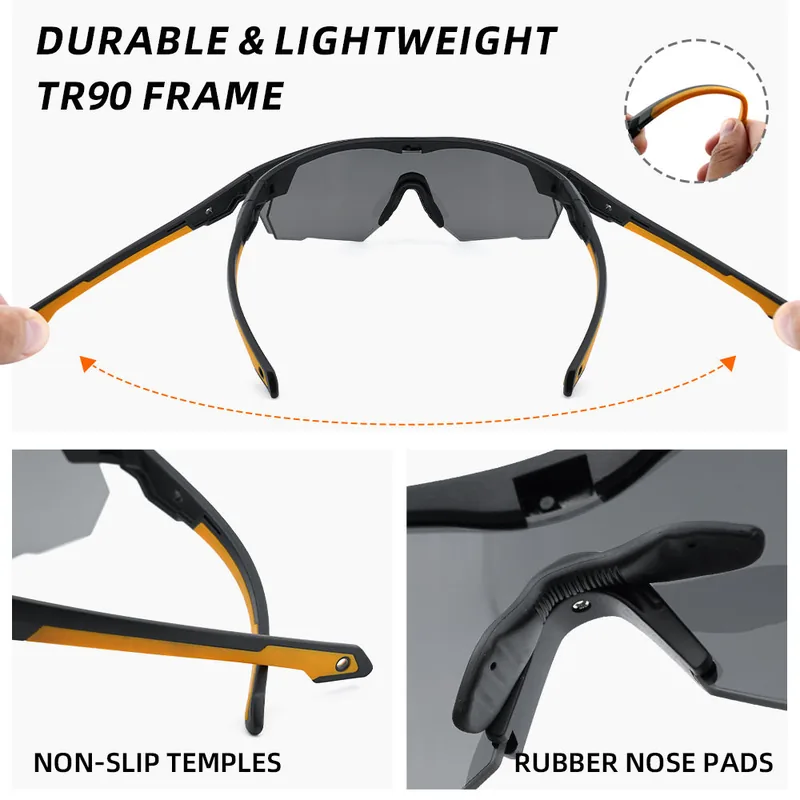 ANSI Z87.1 Sports Safety Glasses — Black view 5