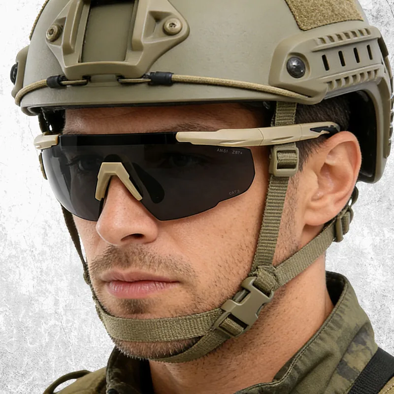 ANSI Z87.1 Plus Tactical Glasses — Khaki — Tactical Gloves & Protection