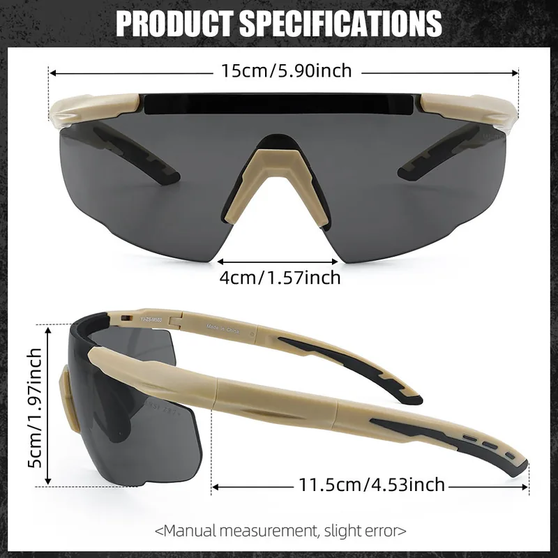 ANSI Z87.1 Plus Tactical Glasses — Khaki view 2