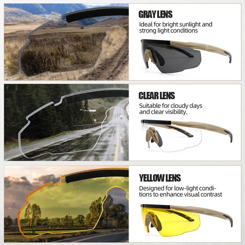 ANSI Z87.1 Plus Tactical Glasses — Khaki view 4