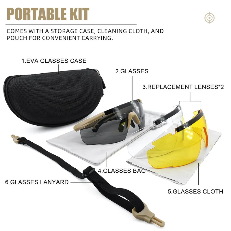 ANSI Z87.1 Plus Tactical Glasses — Khaki view 6