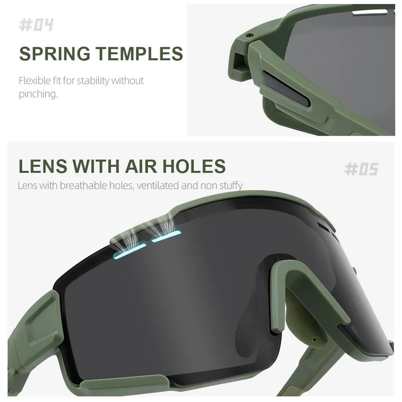 OEM Custom TR90 Shooting Glasses — Green view 4