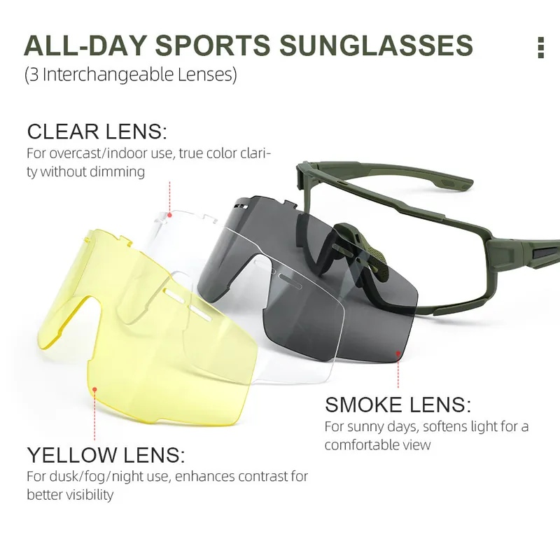 OEM Custom TR90 Shooting Glasses — Green view 5