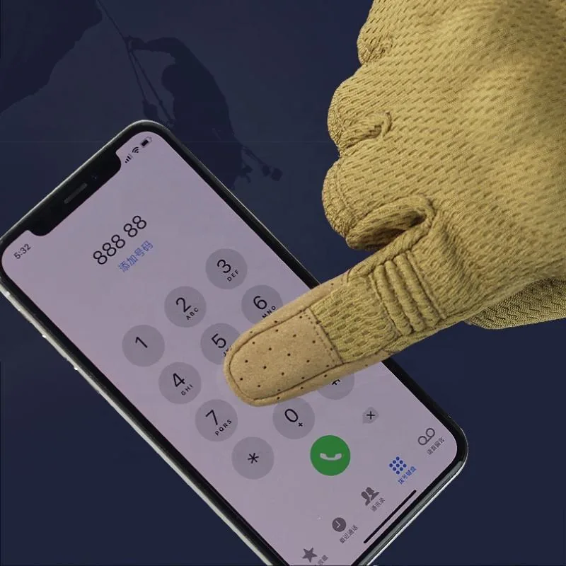 Touch Screen Combat Tactical Gloves — Black view 3