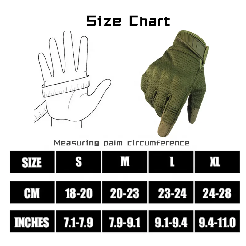 Touch Screen Combat Tactical Gloves — Black view 6