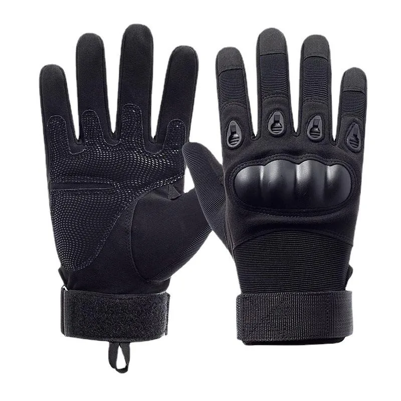 Tactical Full Finger Mountaineering Gloves — Black view 3