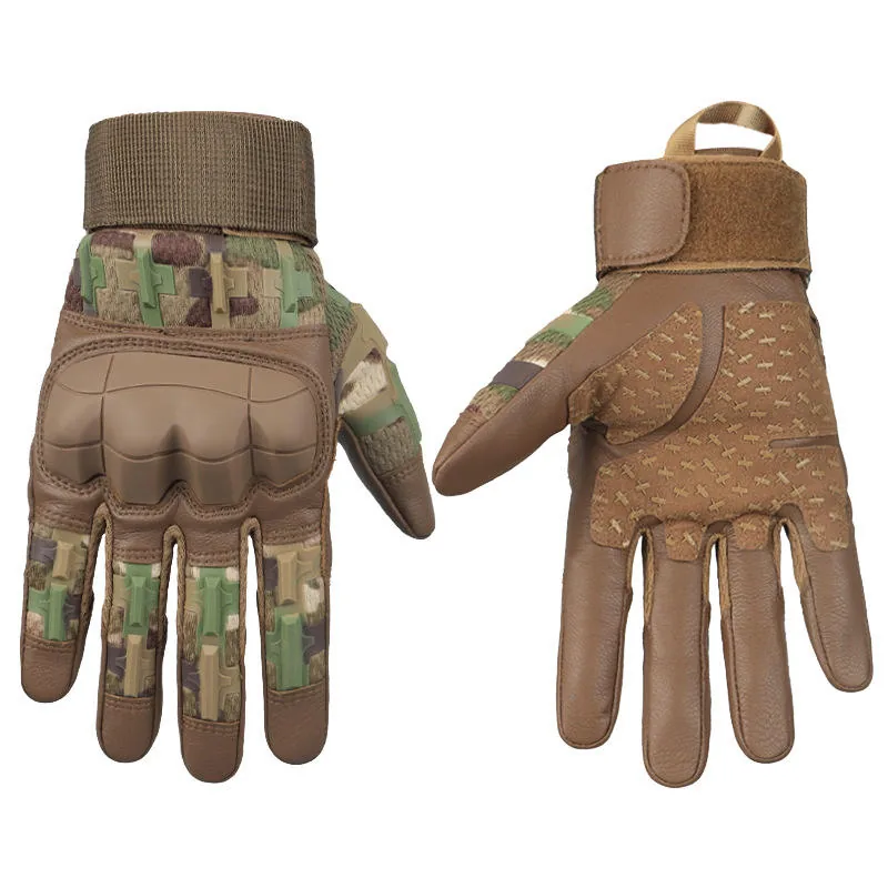 Full-Finger Outdoor Motorcycle Gloves — Black view 3