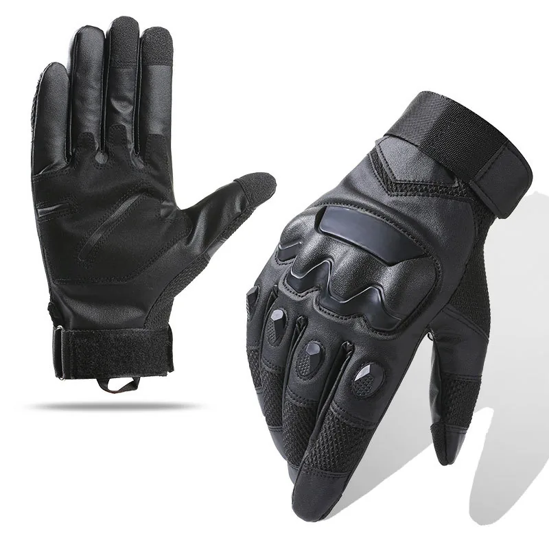 Full-Finger Protection Tactical Gloves — Black view 2