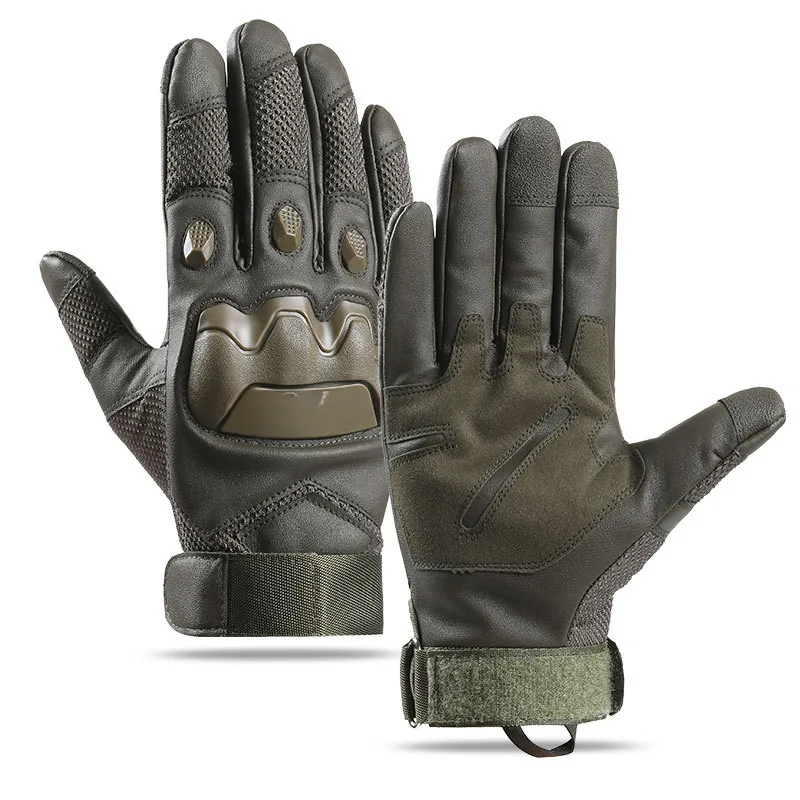 Full-Finger Protection Tactical Gloves — Black view 3