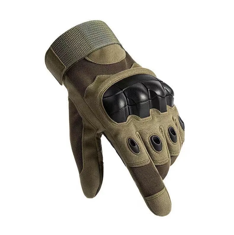 Green Full-Finger Protective Gloves — Green view 2