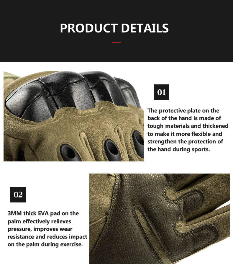 Green Full-Finger Protective Gloves — Green view 4