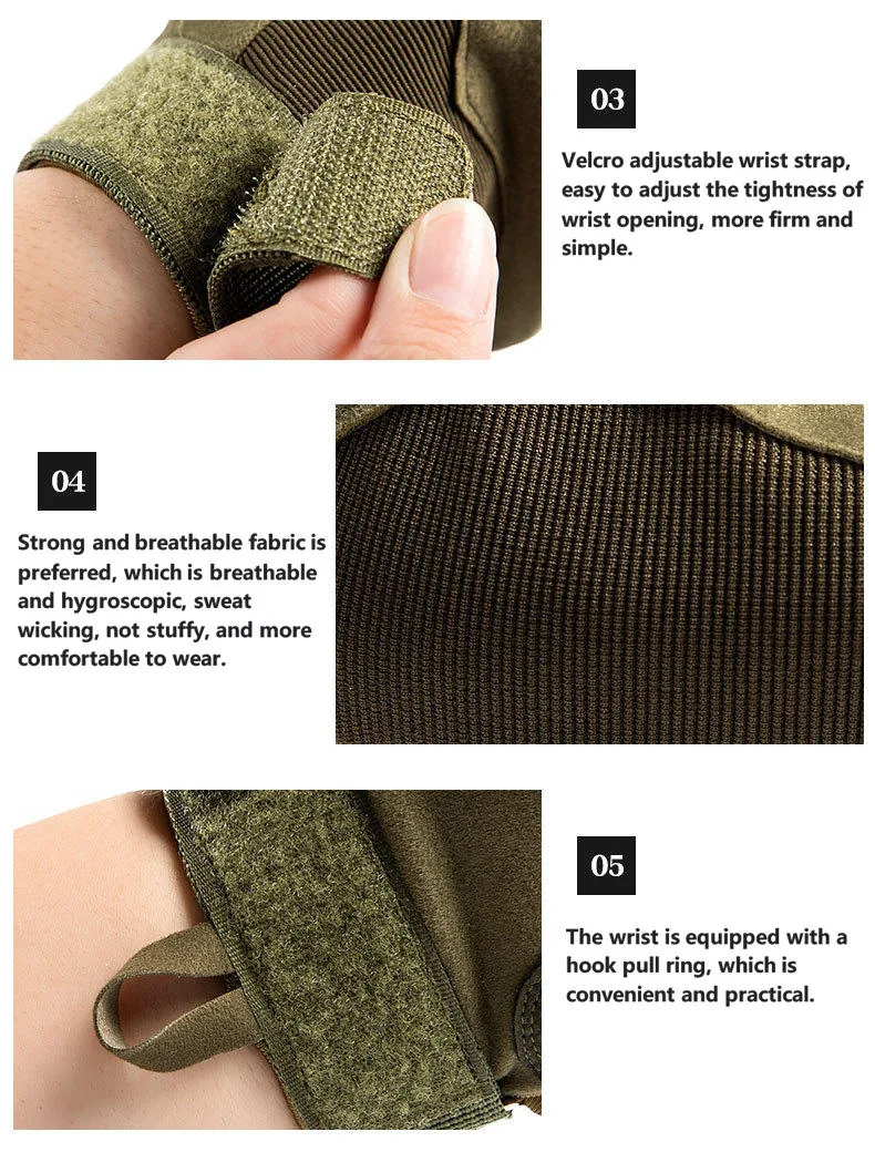 Green Full-Finger Protective Gloves — Green view 5