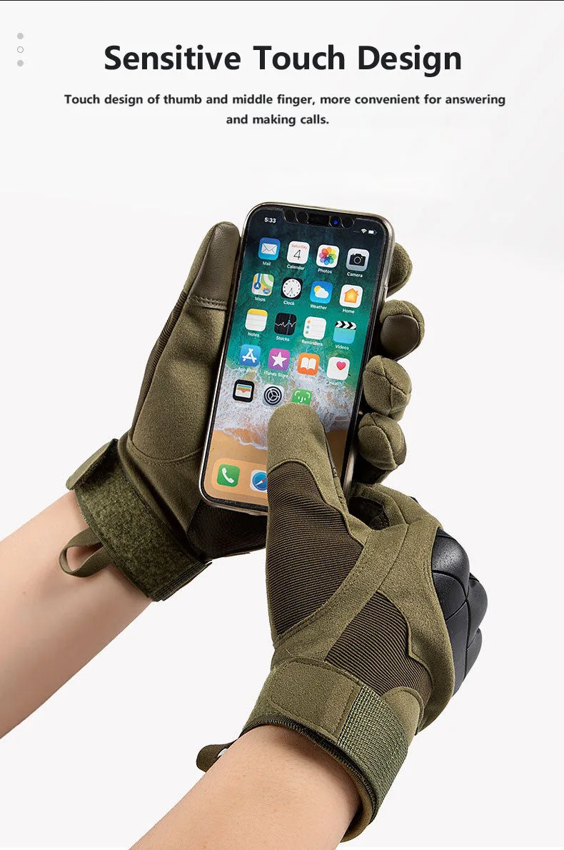 Green Full-Finger Protective Gloves — Green view 6