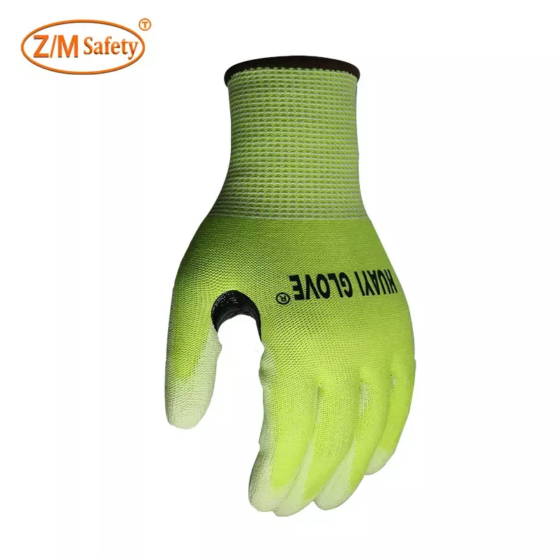 Anti-Cut Level 5 PU Coated Gloves — Gray view 3