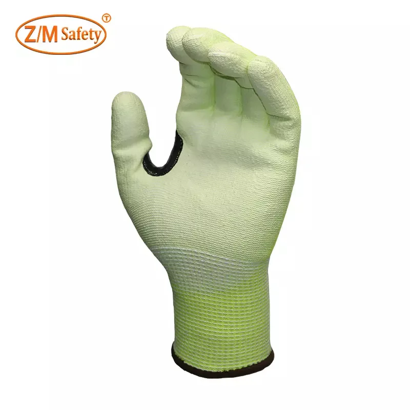 Anti-Cut Level 5 PU Coated Gloves — Gray view 4
