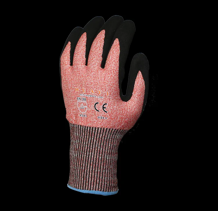 Anti-Cut Level 5 Sandy Nitrile Gloves — Gray view 2