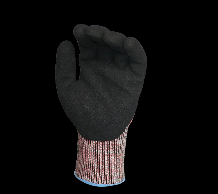 Anti-Cut Level 5 Sandy Nitrile Gloves — Gray view 3