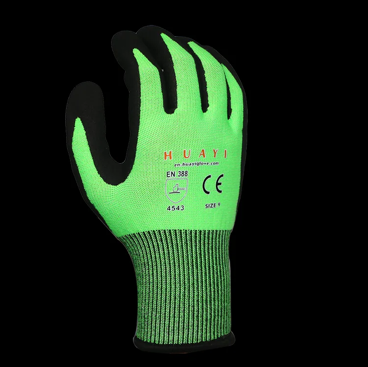 Anti-Cut Level 5 Sandy Nitrile Gloves — Gray view 5