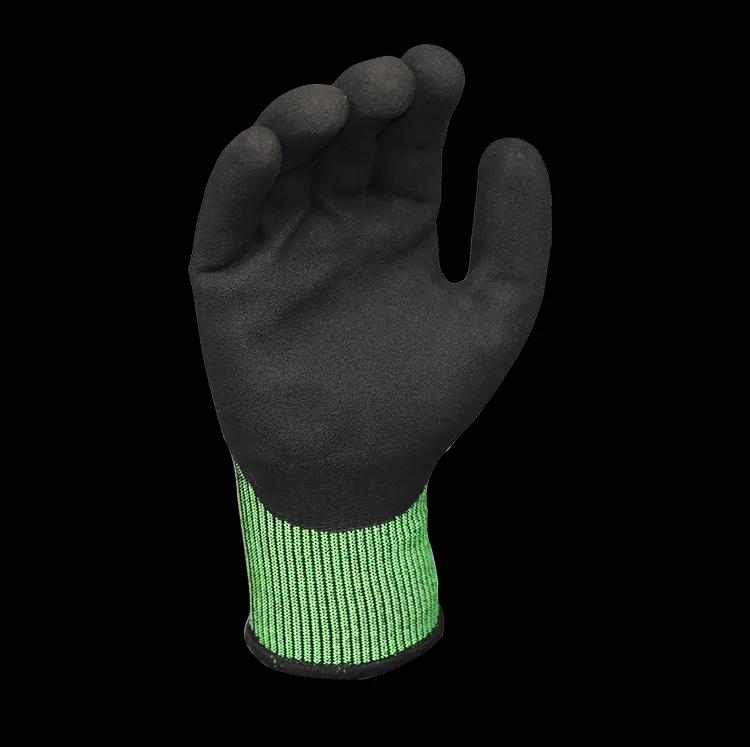 Anti-Cut Level 5 Sandy Nitrile Gloves — Gray view 6