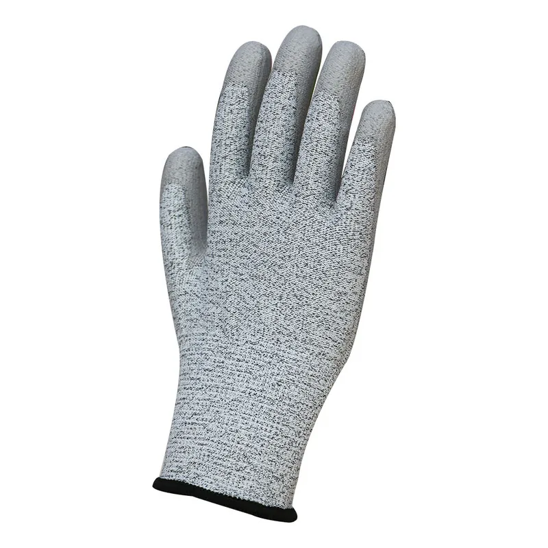 HPPE PU Dipped Cut Resistant Gloves — Gray view 4