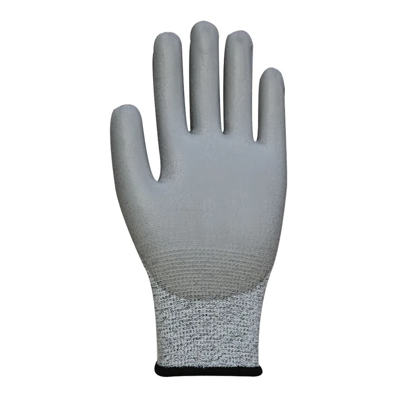 HPPE PU Dipped Cut Resistant Gloves — Gray view 5