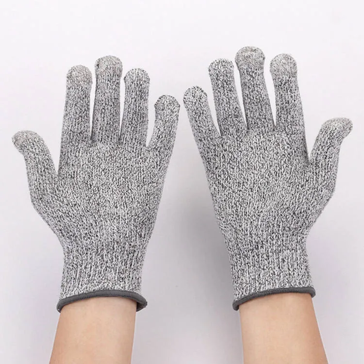 Cut Resistant Food Kitchen Gloves — Gray view 2
