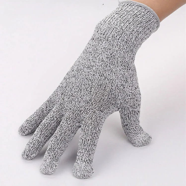 Cut Resistant Food Kitchen Gloves — Gray view 3