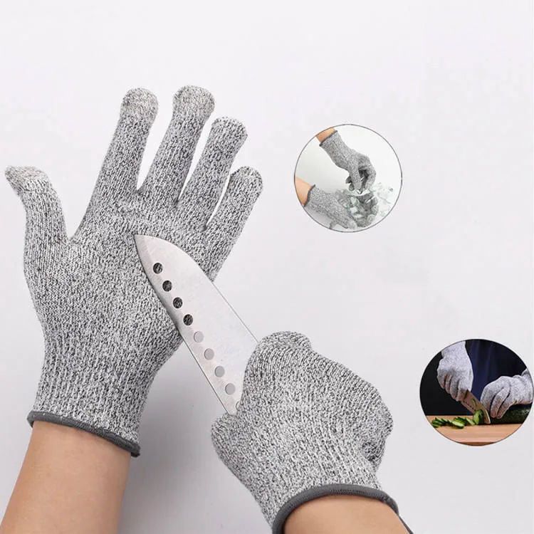 Cut Resistant Food Kitchen Gloves — Gray view 4