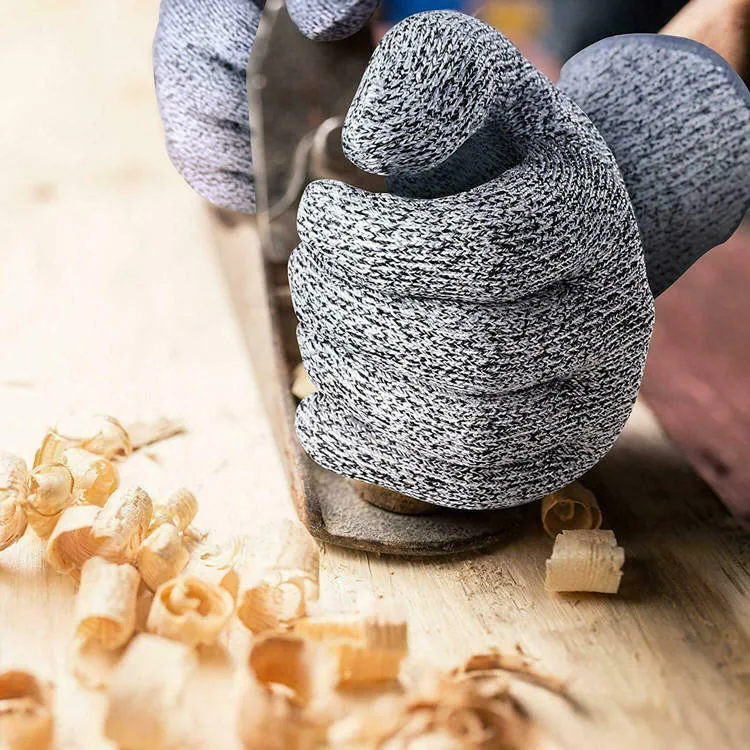 Cut Resistant Food Kitchen Gloves — Gray view 6