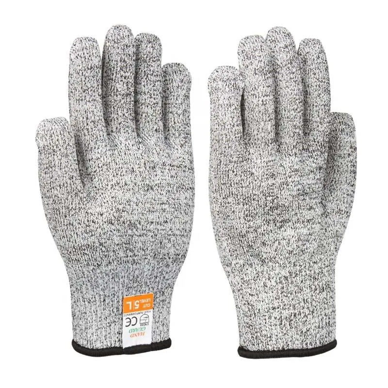 Cut Resistant Level 5 HPPE Gloves — Gray view 5