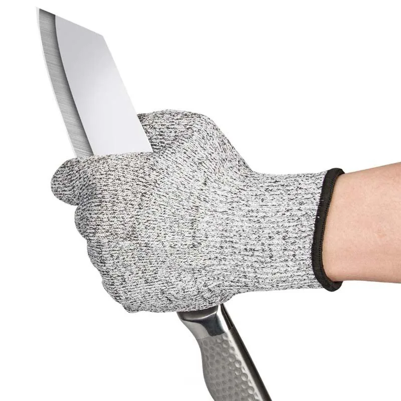 Anti-Cut Level 5 Safety Work Gloves — Gray view 2