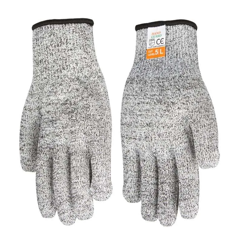 Anti-Cut Level 5 Safety Work Gloves — Gray view 4