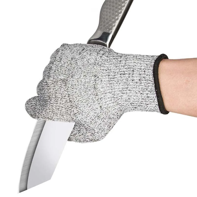 Anti-Cut Level 5 Safety Work Gloves — Gray view 5