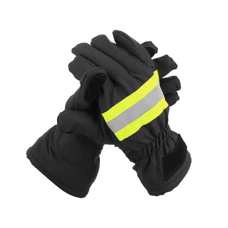 Waterproof Firefighter Heat Resistant Gloves — Black — Tactical Gloves & Protection