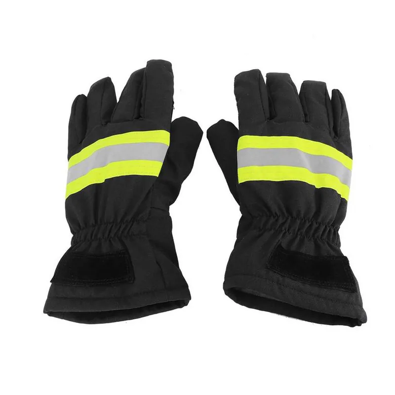 Waterproof Firefighter Heat Resistant Gloves — Black view 2