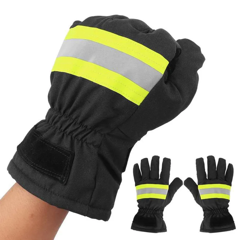 Waterproof Firefighter Heat Resistant Gloves — Black view 5