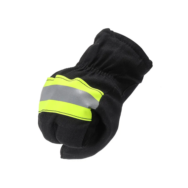 Waterproof Firefighter Heat Resistant Gloves — Black view 6