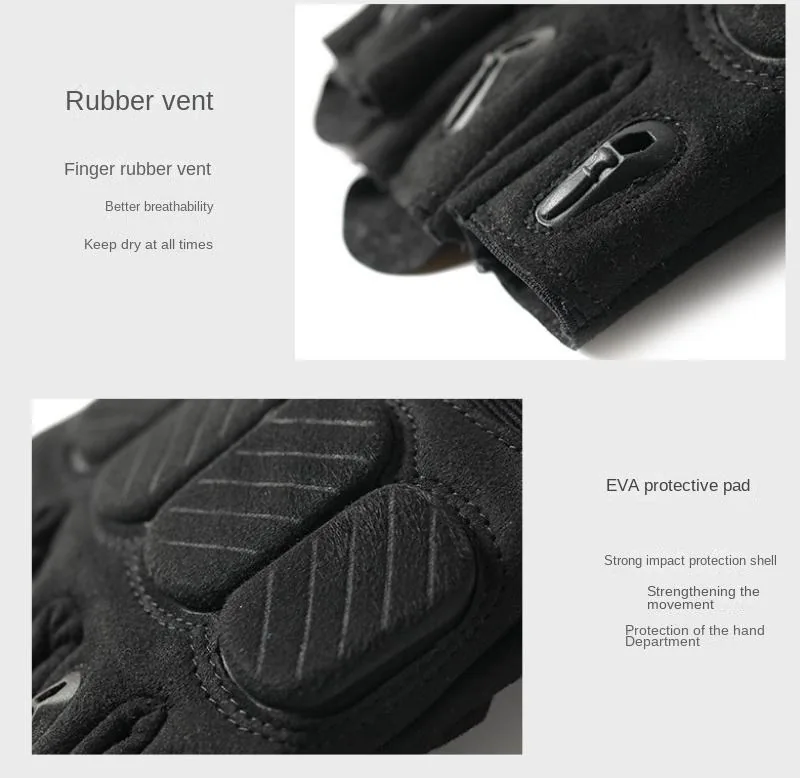Unisex Anti-Slip Half Finger Gloves — Black view 4