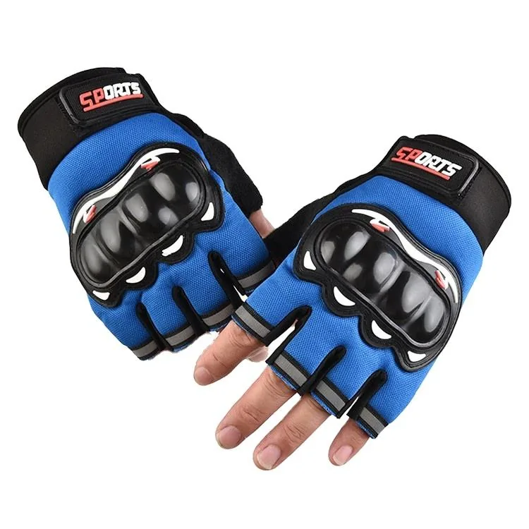 Motorcycle Half Finger Gloves — Black view 4