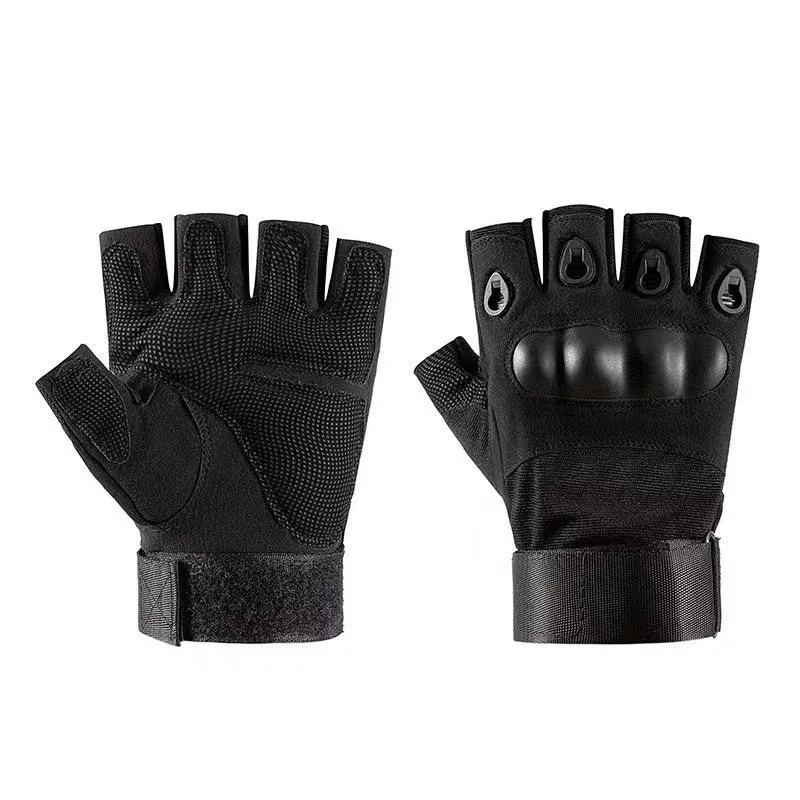 Lightweight Half Finger Gloves — Black view 3