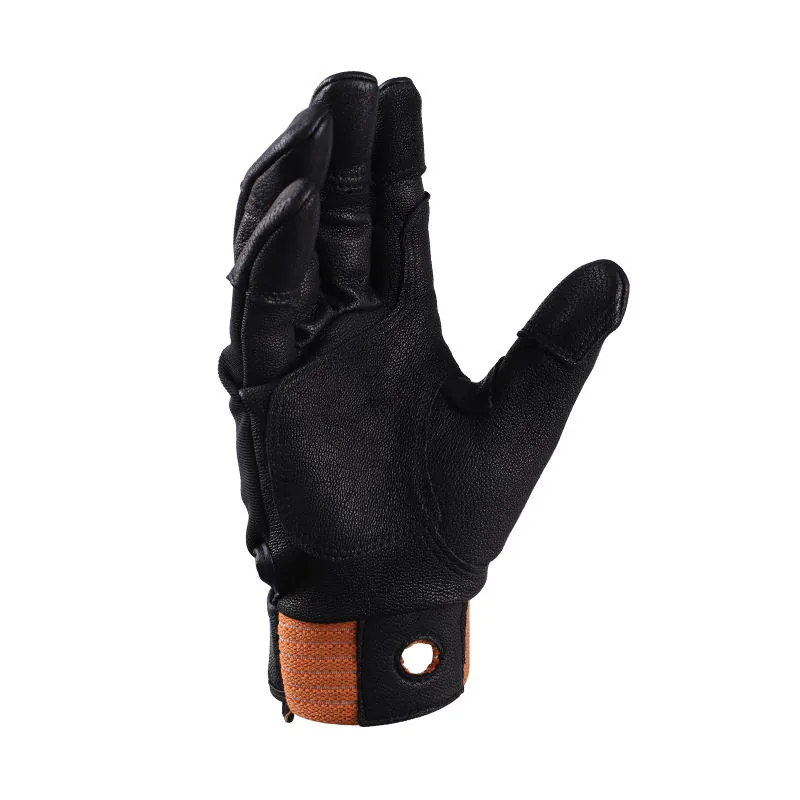Sheepskin Rope Descent Rescue Gloves — Black view 3