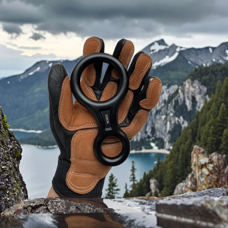 Cowhide Rappelling Gloves — Sand — Tactical Gloves & Protection